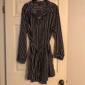 AX Paris pinstripe shirt dress with belt, size 18